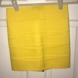 Pleasure Doing business yellow bandage skirt